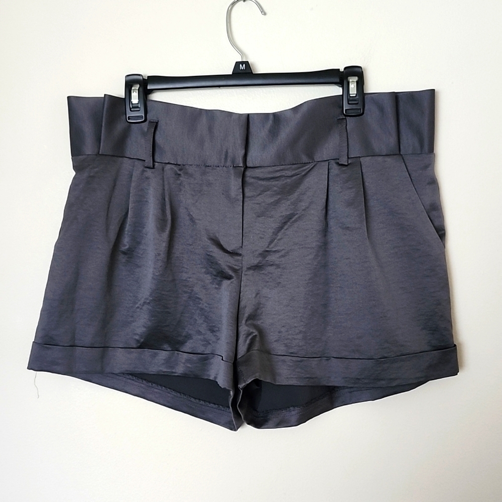 Cato women's satin shorts, rolled hem, paper bag waist, belt loops, XLarge